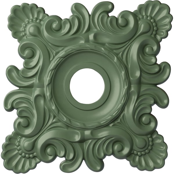 Ekena Millwork Crawley Ceiling Medallion (Canopies up to 6 3/4"), 18"W x 18"H x 3 1/4"ID x 1 1/2"P, Athenian Green CM18CRAGF - main